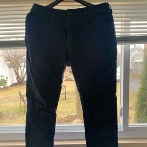 Aero slim straight navy chino pants.